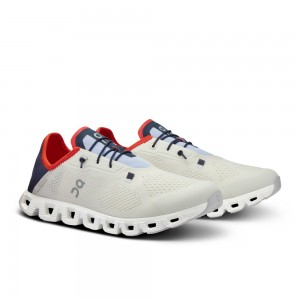 On |Men QC Cloud 5 Coast Lifestyle Shoes Ivory / Ink | UX05-A9FC