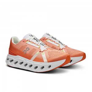 On |Men QC Cloudeclipse Road Running Shoes Flame / Ivory | YC88-Q2DW