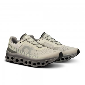 On |Men QC Cloudmonster Road Running Shoes Ice / Alloy | GZ65-R0VV