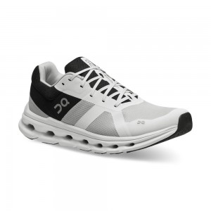 On |Men QC Cloudrunner Road Running Shoes Glacier / Black | DH56-I6UA