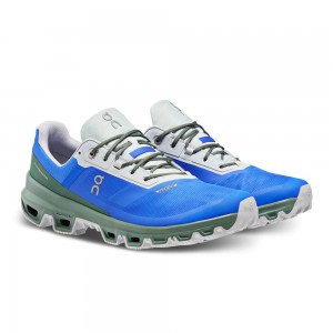 On |Men QC Cloudventure Waterproof Trail Running Shoes Cobalt / Ivy | GP63-L9KB