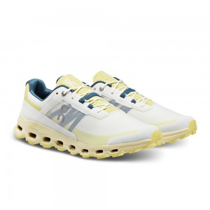 On |Men QC Cloudvista Trail Running Shoes Ivory / Endive | MX05-D1UL