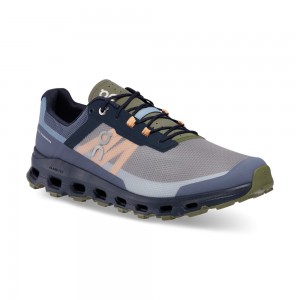 On |Men QC Cloudvista Trail Running Shoes Midnight / Olive | XM94-X0FD