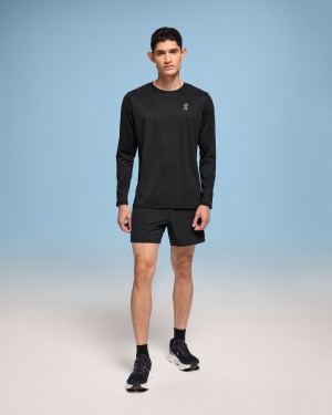 On |Men QC Core Long-T Tops and T-shirts Black | HK84-M7ID