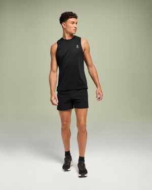 On |Men QC Core Tank Tops and T-shirts Black | OU42-K3VM