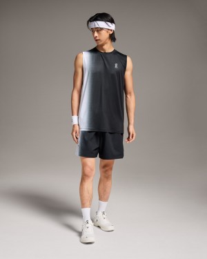 On |Men QC Court Tank Tops and T-shirts Black / White | NB11-U4QM