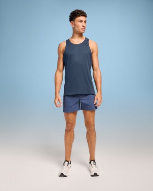 On |Men QC Performance Tank Tops and T-shirts Denim / Navy | RQ09-Q9VV