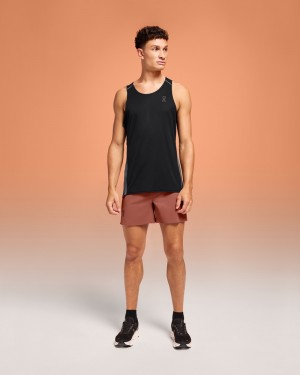 On |Men QC Performance Tank Tops and T-shirts Black / Eclipse | PN13-V3FJ