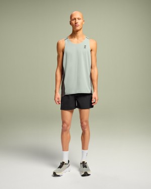 On |Men QC Performance Tank Tops and T-shirts Cobble / Eclipse | KW53-F8QM