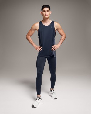 On |Men QC Performance Tights Tights & Leggings Navy | XK82-Y2UZ