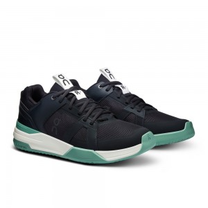 On |Men QC THE ROGER Clubhouse Pro Tennis shoes Black / Green | LA23-L9CZ