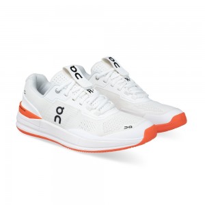 On |Men QC THE ROGER Pro Clay Tennis shoes Clay White / Flame | EF57-S0QP