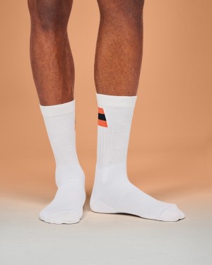 On |Men QC Tennis Sock Socks White | Flame | II17-G2VV