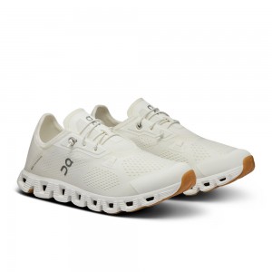 On |Women QC Cloud 5 Coast Lifestyle Shoes Undyed-White / White | BF35-L3YG