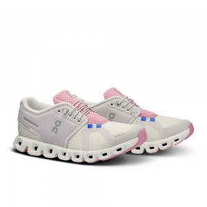 On |Women QC Cloud 5 Push Lifestyle Shoes Ivory / Blossom | LY24-R9TT