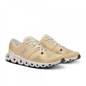 On |Women QC Cloud X 3 Training & GYM Shoes Savannah / Frost | NO02-W7IU