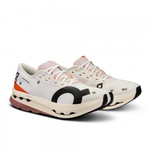 On |Women QC Cloudboom Echo 3 Road Running Shoes White / Flame | HN33-G2RZ