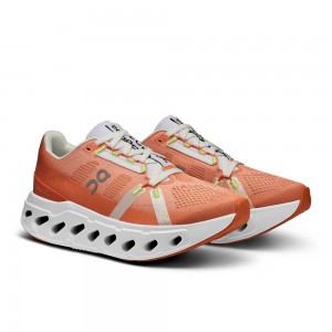 On |Women QC Cloudeclipse Road Running Shoes Flame / Ivory | SY43-F4HS