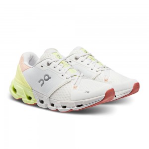 On |Women QC Cloudflyer 4 Road Running Shoes White / Hay | IJ58-H3UB