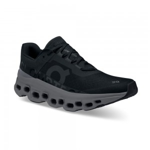 On |Women QC Cloudmonster Road Running Shoes Black / Magnet | JG68-I7DE