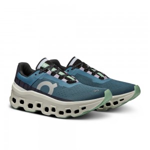 On |Women QC Cloudmonster Road Running Shoes Dust / Vapor | OT92-B4UT