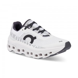 On |Women QC Cloudmonster Road Running Shoes All White | XU73-A0NS