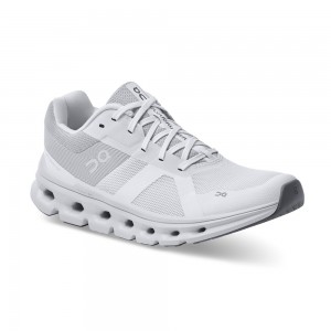 On |Women QC Cloudrunner Road Running Shoes White / Frost | LT14-Q3BJ