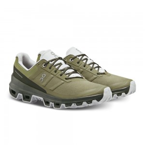 On |Women QC Cloudventure Trail Running Shoes Olive / Fir | JG24-W2OK