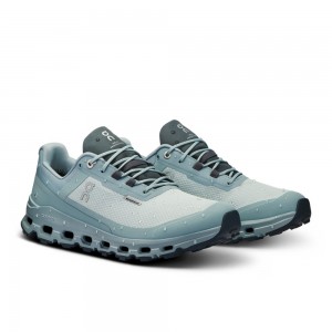 On |Women QC Cloudvista Waterproof Trail Running Shoes Glacier / Cobble | XV70-U6PI