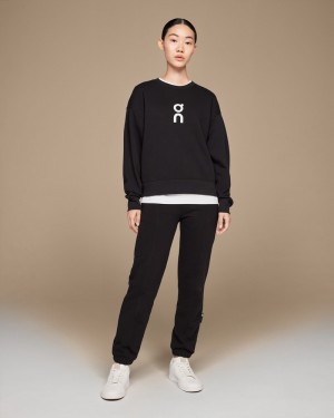 On |Women QC Club Crew Hoodies and sweatshirts Black | YJ72-I6OB