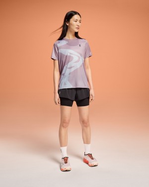 On |Women QC Pace-T Tops and T-shirts Mauve | XN33-R8PH