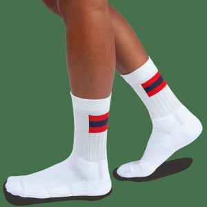 On |Women QC Tennis Sock Socks White | Red | NT62-G2BC