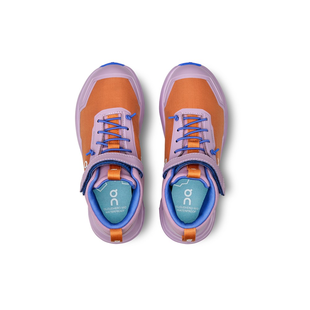 On |Kids' QC Cloudhero Mid Waterproof Hiking Copper | Lavendula | SA34-V8ZZ