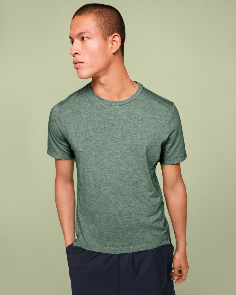 On |Men QC Active-T Tops and T-shirts Algae | XE81-Y9UW