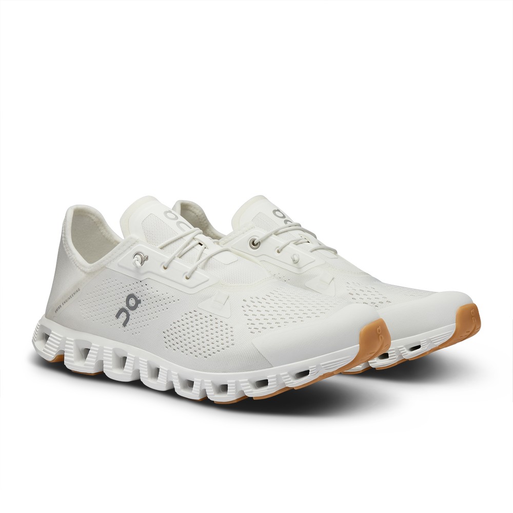 On |Men QC Cloud 5 Coast Lifestyle Shoes Undyed-White / White | AN01-O8JT