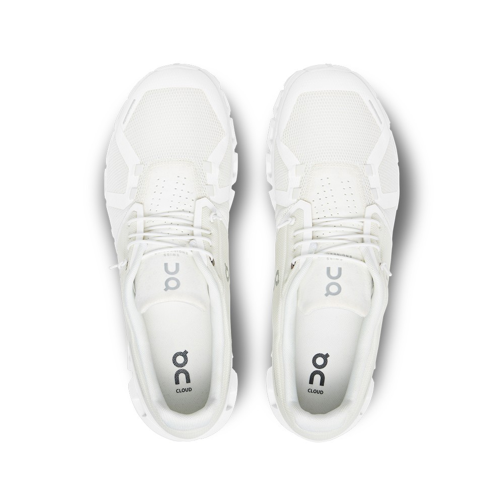 On |Men QC Cloud 5 Lifestyle Shoes Undyed-White / White | MZ95-S5QL