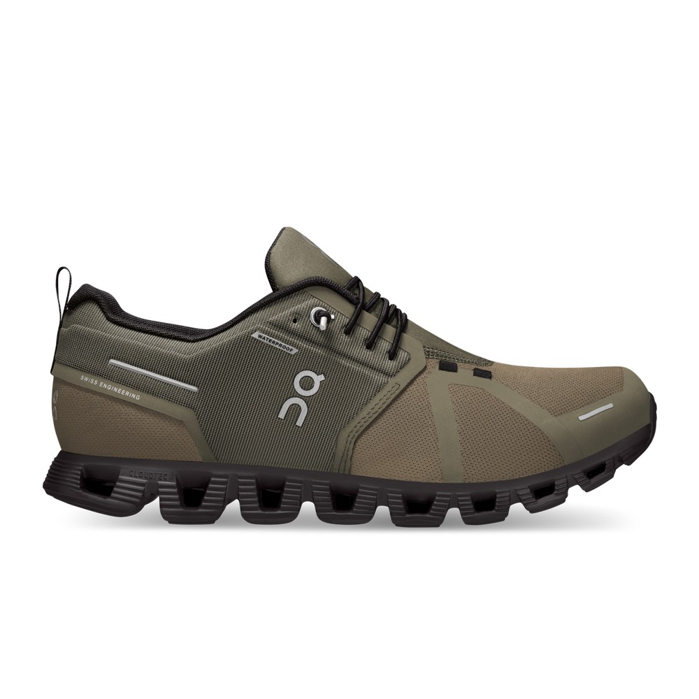 On |Men QC Cloud 5 Waterproof Lifestyle Shoes Olive / Black | RN58-A0TJ