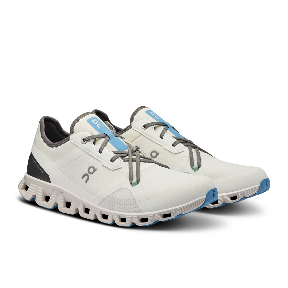 On |Men QC Cloud X 3 AD Training & GYM Shoes Undyed-White / Niagara | SC16-N1JA