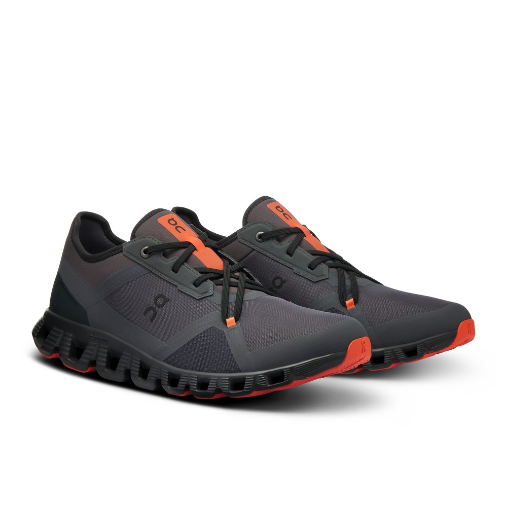 On |Men QC Cloud X 3 AD Training & GYM Shoes Eclipse / Flame | YU35-S7QG