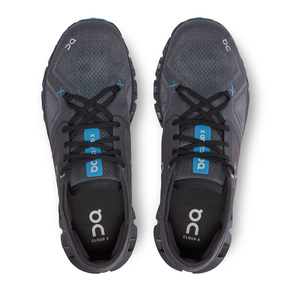 On |Men QC Cloud X 3 Training & GYM Shoes Eclipse / Magnet | UK03-G7OR