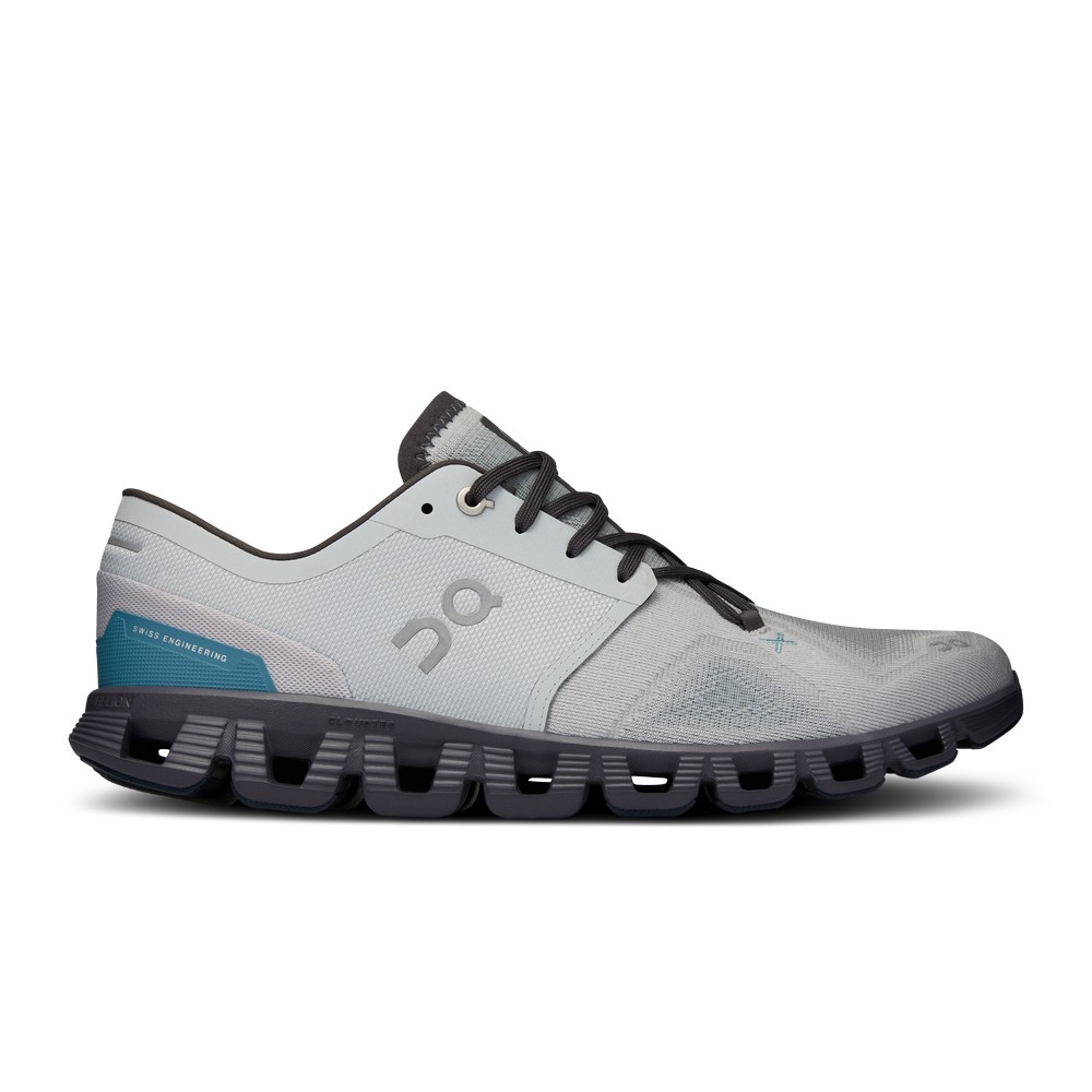 On |Men QC Cloud X 3 Training & GYM Shoes Glacier / Iron | HQ62-X0FP