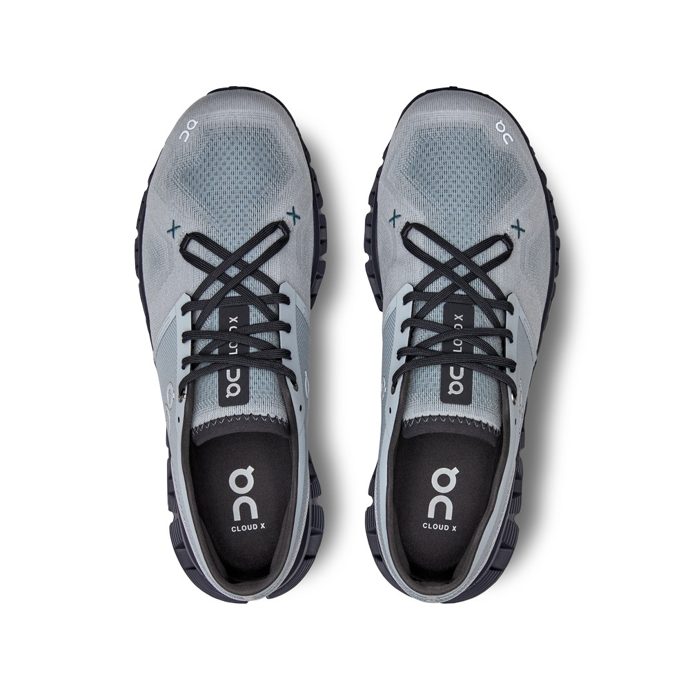 On |Men QC Cloud X 3 Training & GYM Shoes Glacier / Iron | HQ62-X0FP