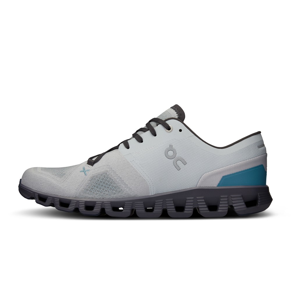 On |Men QC Cloud X 3 Training & GYM Shoes Glacier / Iron | HQ62-X0FP