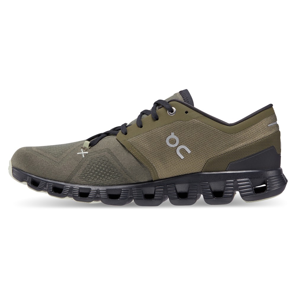 On |Men QC Cloud X 3 Training & GYM Shoes Olive / Reseda | UB62-I9OP