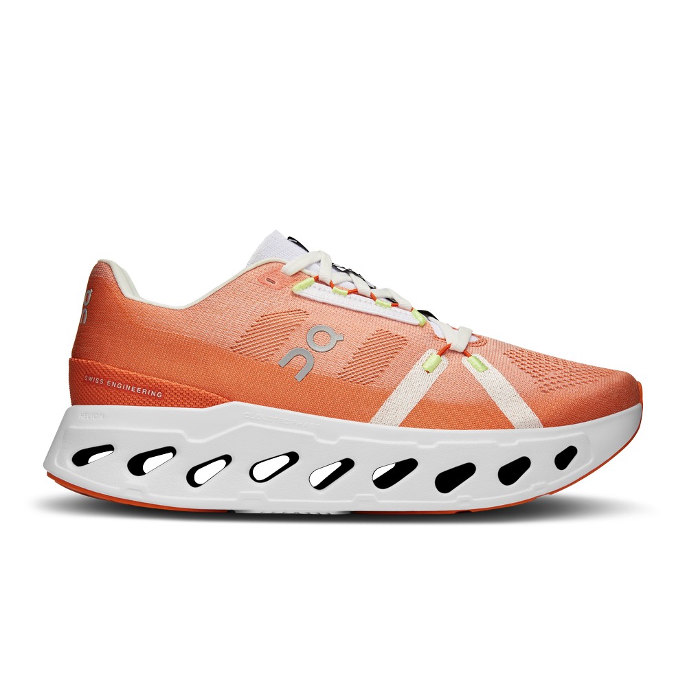 On |Men QC Cloudeclipse Road Running Shoes Flame / Ivory | YC88-Q2DW