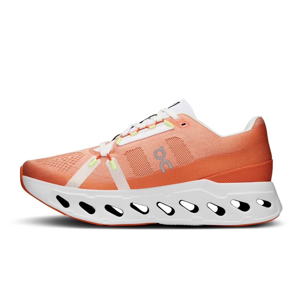 On |Men QC Cloudeclipse Road Running Shoes Flame / Ivory | YC88-Q2DW