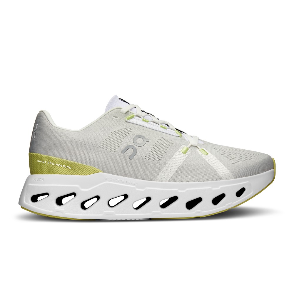 On |Men QC Cloudeclipse Road Running Shoes White / Sand | JR17-K3OL