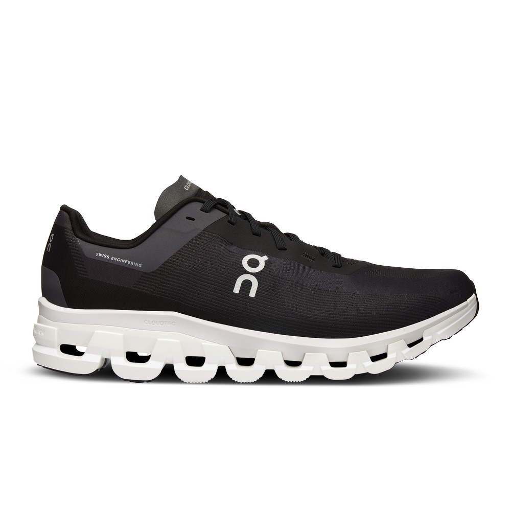 On |Men QC Cloudflow 4 Road Running Shoes Black / White | PA15-R4AX