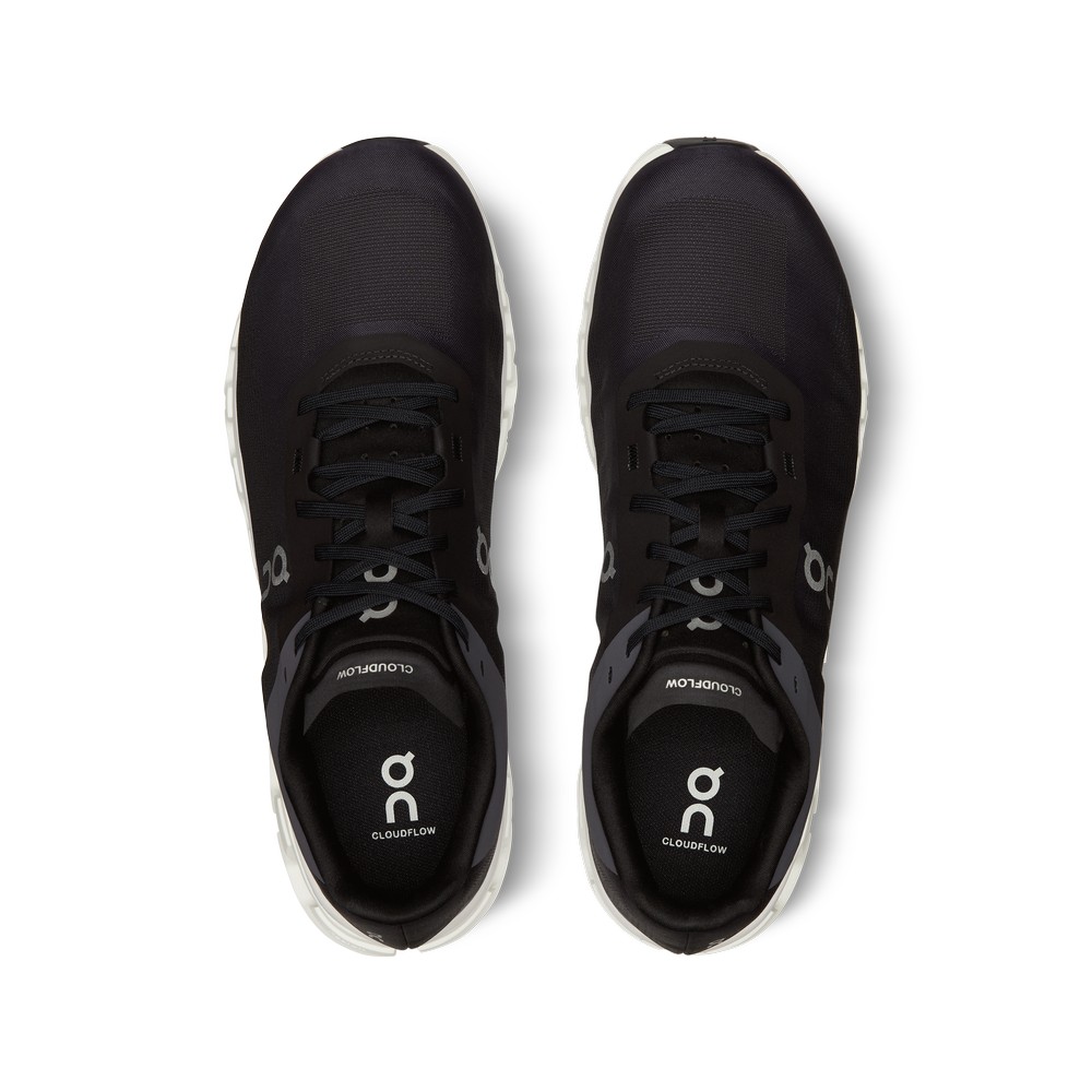 On |Men QC Cloudflow 4 Road Running Shoes Black / White | PA15-R4AX