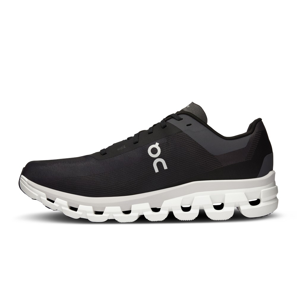 On |Men QC Cloudflow 4 Road Running Shoes Black / White | PA15-R4AX